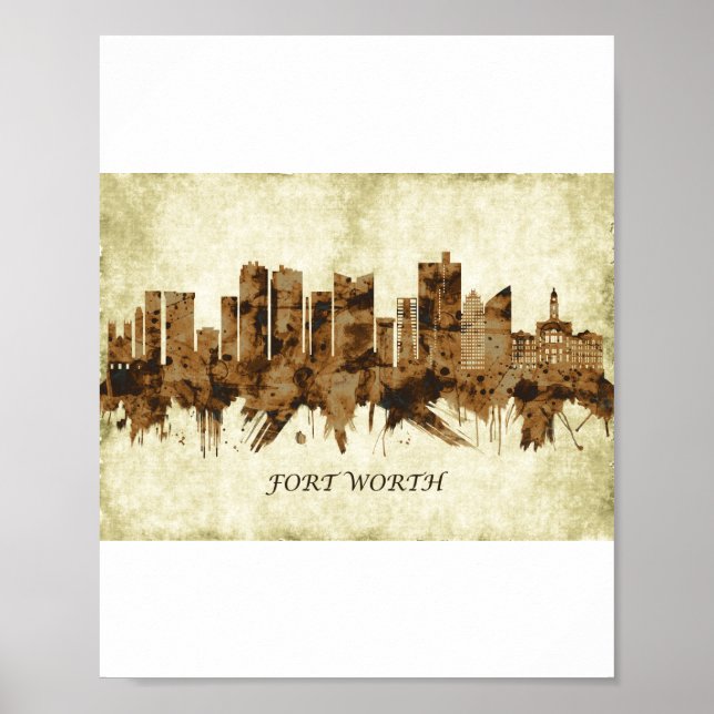 Fort Worth Texas Cityscape Poster (Framsidan)
