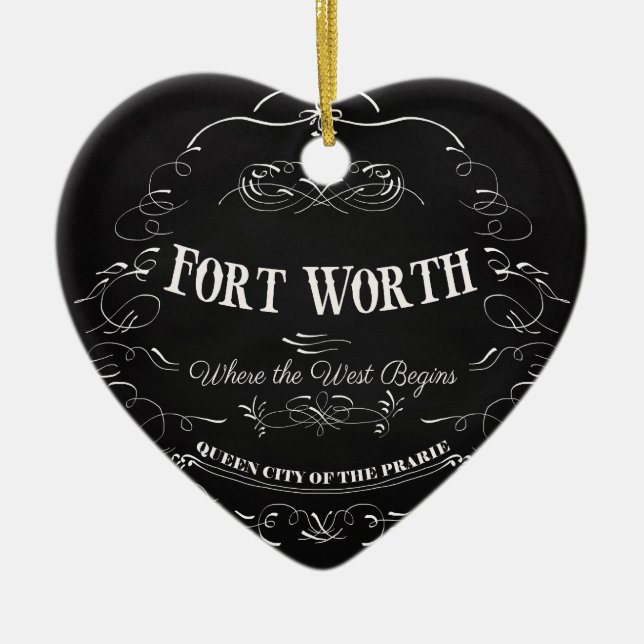 Fort Worth Texas - drottningstad av prärien Julgransprydnad Keramik (Framsidan)