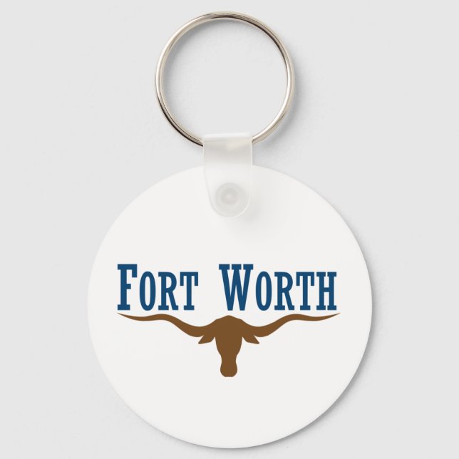 Fort Worth (Texas) flagga Keychain Nyckelring (Framsida)