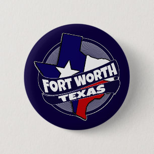 Fort Worth Texas flagga sprängningsknapp Knapp