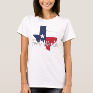 Fort Worth, Texas Flagga Women's White T Shirt