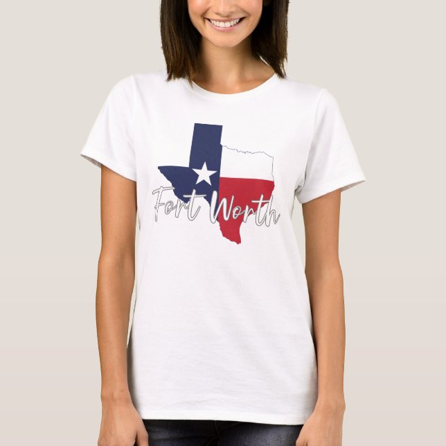Fort Worth, Texas Flagga Women's White T Shirt (Framsida)