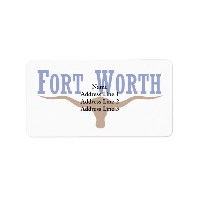 Fort Worth, Texas, Förenta Stater Adressetikett (Framsidan)