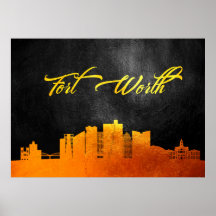 Fort Worth Texas Guld Skyline