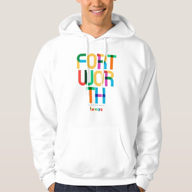 Fort Worth Texas Mid Century, Pop Art Hoodie (Framsida)