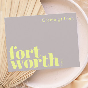 Fort Worth Texas modern rosa röd Vykort