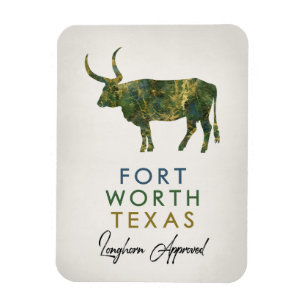 Fort Worth Texas Mörk Marble Magnet