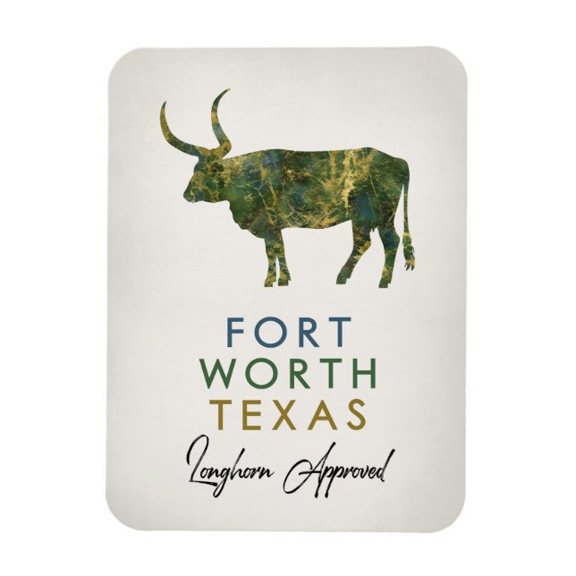 Fort Worth Texas Mörk Marble Magnet (Vertikal)