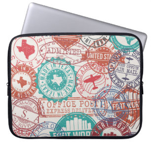 Fort Worth Texas: Resa frimärke. Laptop Fodral