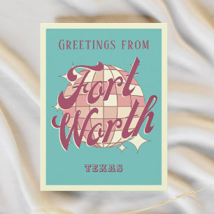 Fort Worth Texas semester retro vykort