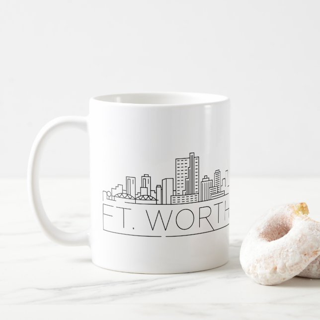 Fort Worth, Texas| Statistiskt styrd Skyline Kaffemugg (Med munk)