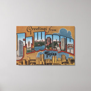 Fort Worth Texas - stora brevplatser Canvastryck