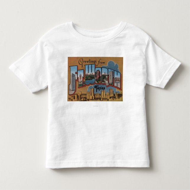 Fort Worth Texas - stora brevplatser Tee Shirt (Framsida)