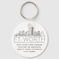 Fort Worth, Texas Stylized Skyline | Anpassningsba