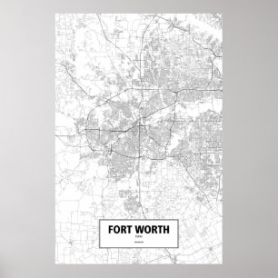 Fort Worth, Texas (svart på vitt) Poster