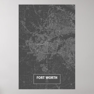 Fort Worth, Texas (svartvitt) Poster