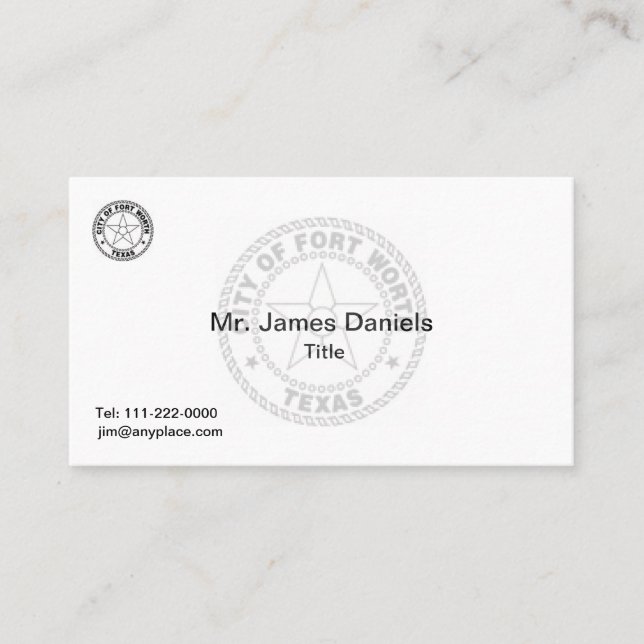 Fort Worth Texas Underbar Seal Visitkort (Framsida)