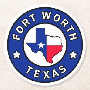 Fort Worth Texas Underlägg Papper Rund