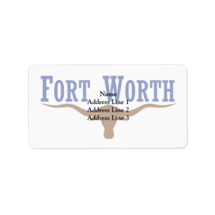 Fort Worth, Texas, United Stater Adressetikett