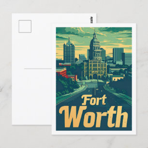 Fort Worth Texas USA Berömd Travel Ställe Vykort