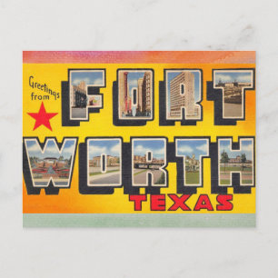 Fort Worth Texas Vintage resor vykort