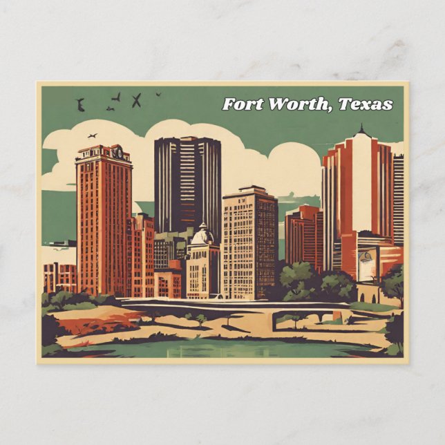 Fort Worth Texas Vykort (Framsida)
