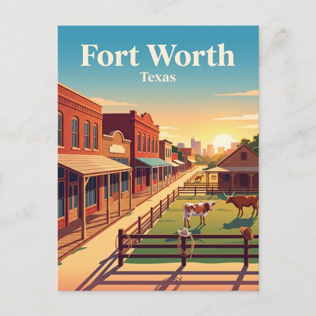 Fort Worth, Texas Vykort (Framsida)