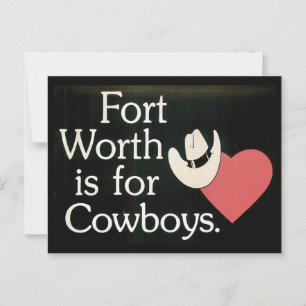 Fort Worth TX  Cowboy  Vykort