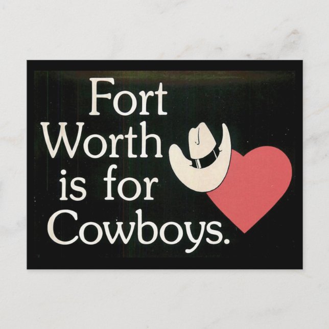 Fort Worth TX  Cowboy  Vykort (Framsida)