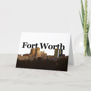 Fort Worth TX horisont med Fort Worth i himmlen Kort