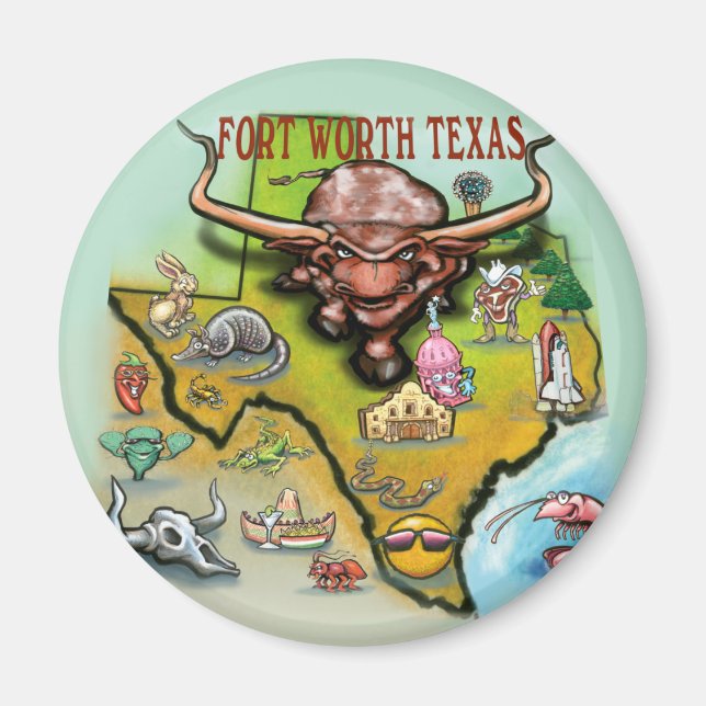 Fort Worth TX Magnet (Framsidan)