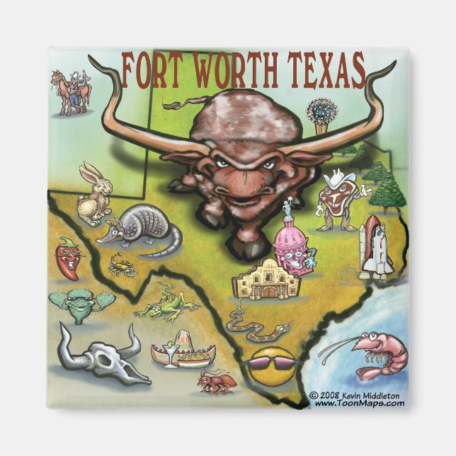 Fort Worth TX Magnet (Framsidan)
