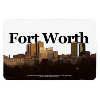 Fort Worth TX Skyline med Fort Worth i Himlar Magnet