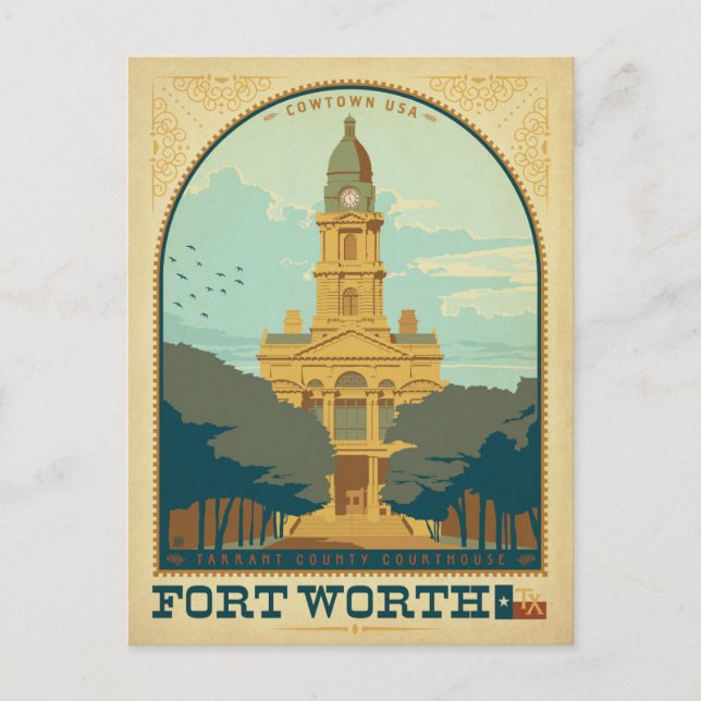 Fort Worth, TX Vykort (Framsida)
