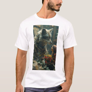 Förtäckt grafik T-Shirt med realistisk Varg