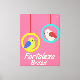 Fortaleza Brasilien vintage resor poster Canvastryck