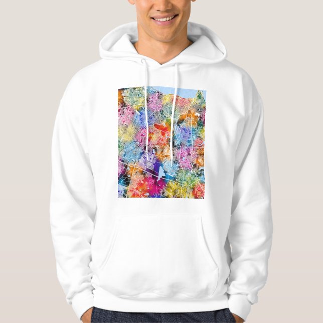 Fortaleza Brazil City Map Hoodie (Framsida)