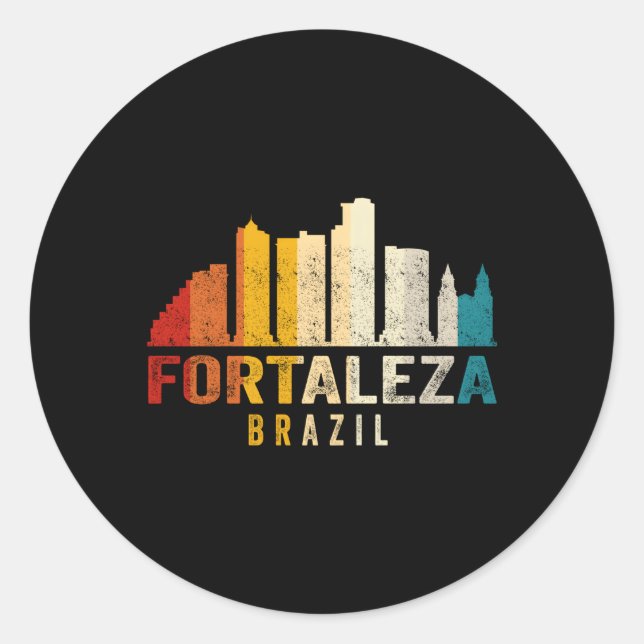 Fortaleza Skyline Brasilien Runt Klistermärke (Framsida)