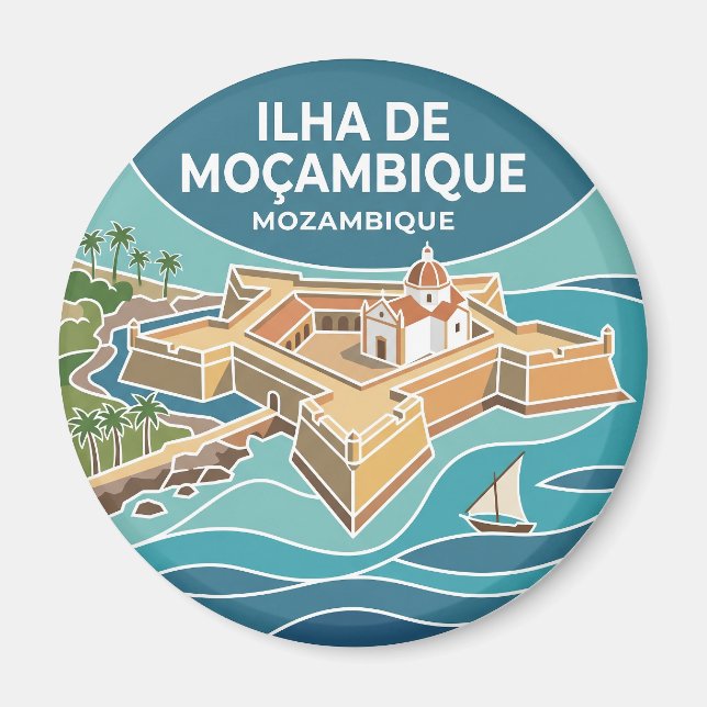 Fortet San Sebastian Moçambique Magnet (Framsidan)