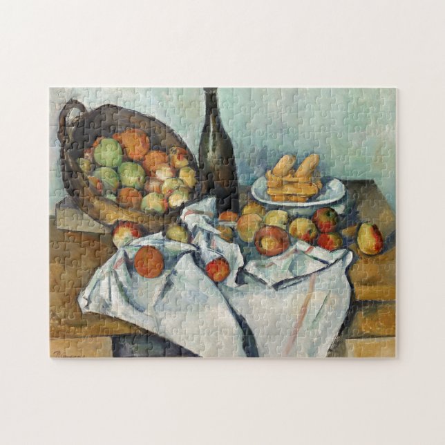 Fortfarande Äpplen Basket Cezanne Painting Art Pussel (Horisontell)