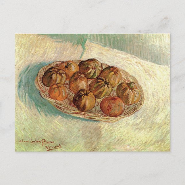 Fortfarande Basket i Apples Van Gogh Fine Art Vykort (Framsida)