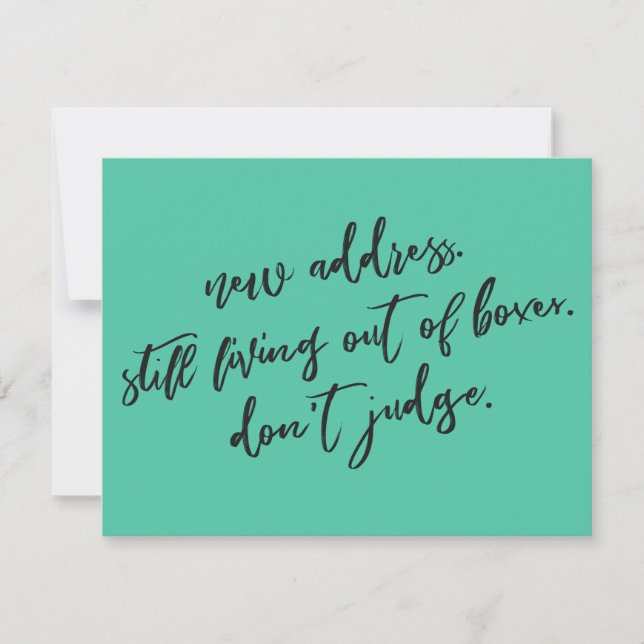 Fortfarande bor i lådor Döm inte Green Card Anteckningskort (Framsida)