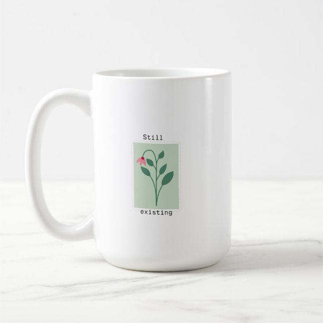 Fortfarande existerande minimalistisk blommig stäm kaffemugg (Vänster)