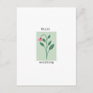 Fortfarande existerande minimalistisk blomstämpeld vykort