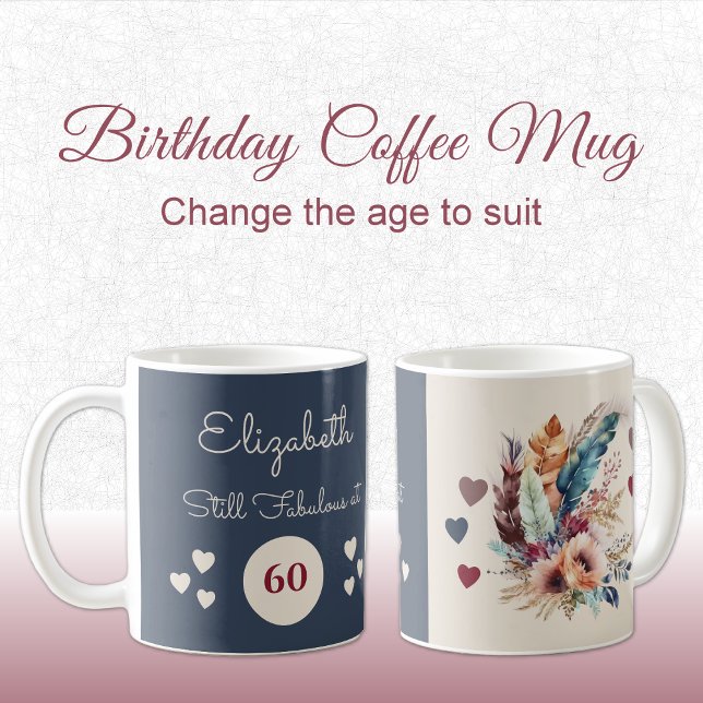 Fortfarande fantastisk vid 60-dagars blommigt blå  kaffemugg (Skapare uppladdad)