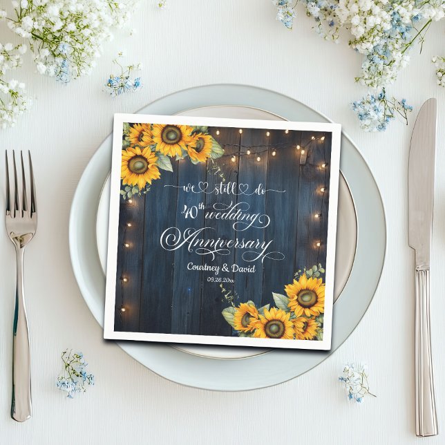 Fortfarande firar vi 40-årsdagen Bröllop String Lj Pappersservett (Skapare uppladdad)