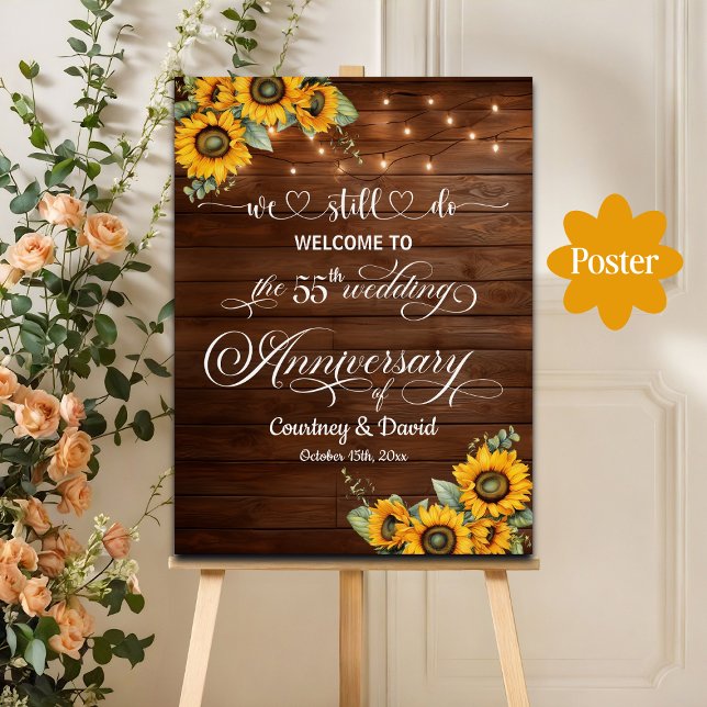 Fortfarande firar vi 55-årsdagen Bröllop String Lj Poster (Skapare uppladdad)