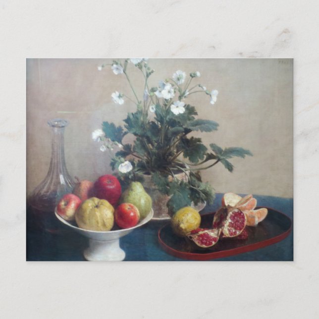 Fortfarande: Frukt- och Carafe-blommor Vykort (Framsida)
