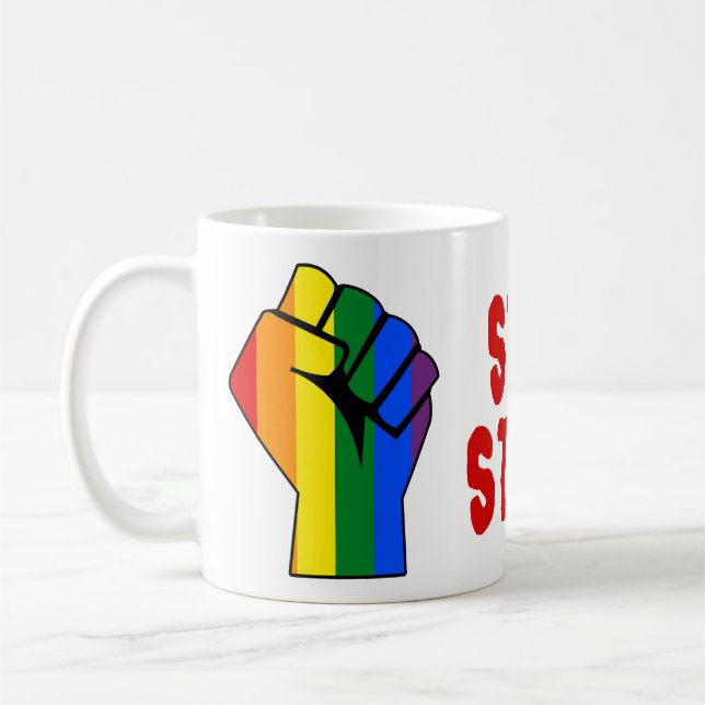 Fortfarande här (HBT Gay Lesbisk Transgender) Kaffemugg (Vänster)