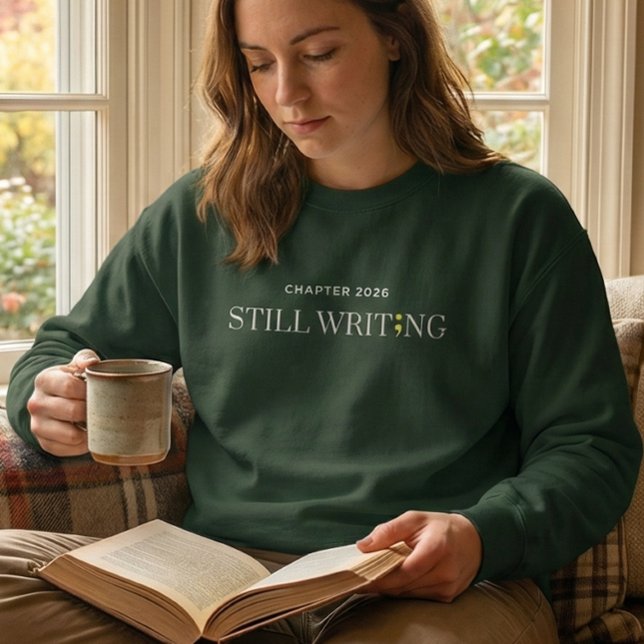 Fortfarande här Semikolon förebyggande av självmor Lång Ärmad Tröja (my story isnt over, semicolon project, recovery sweatshirt, Gift for book lovers)